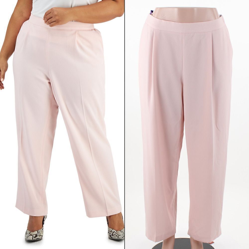 Bar III Plus Size Solid Pull-On Pants in Rosebud … - image 1